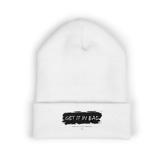 Get It In Bad Classic Cuffed Beanie - Stylish White Knit Hat
