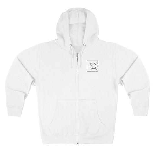 Funny Unisex Zip Hoodie - 'Feeling Lucky' & 'WPOS' Statement