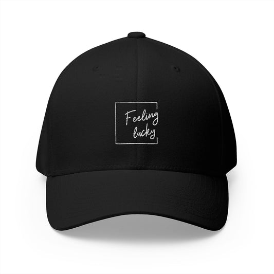 Embroidered Feeling Lucky Cap - Closed-Back Structured Hat for Casual Wear