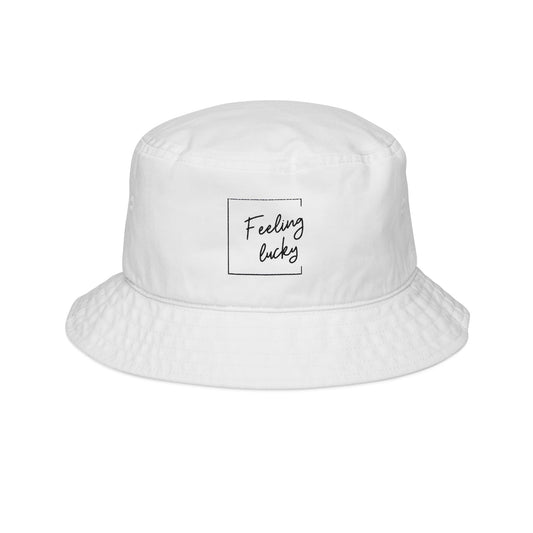 Feeling Lucky Embroidered Bucket Hat - Stylish Summer Accessory for Good Vibes